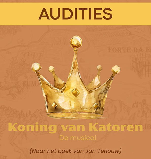 Gouden kroon met begeleidende tekst Audities Koning van Katoren
